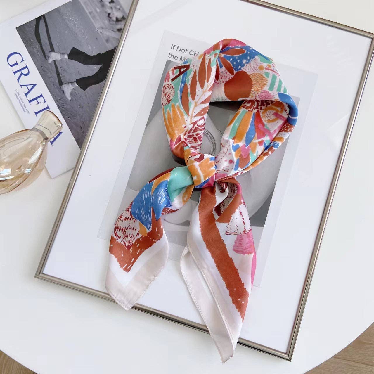 Retro Chic Silk Scarf