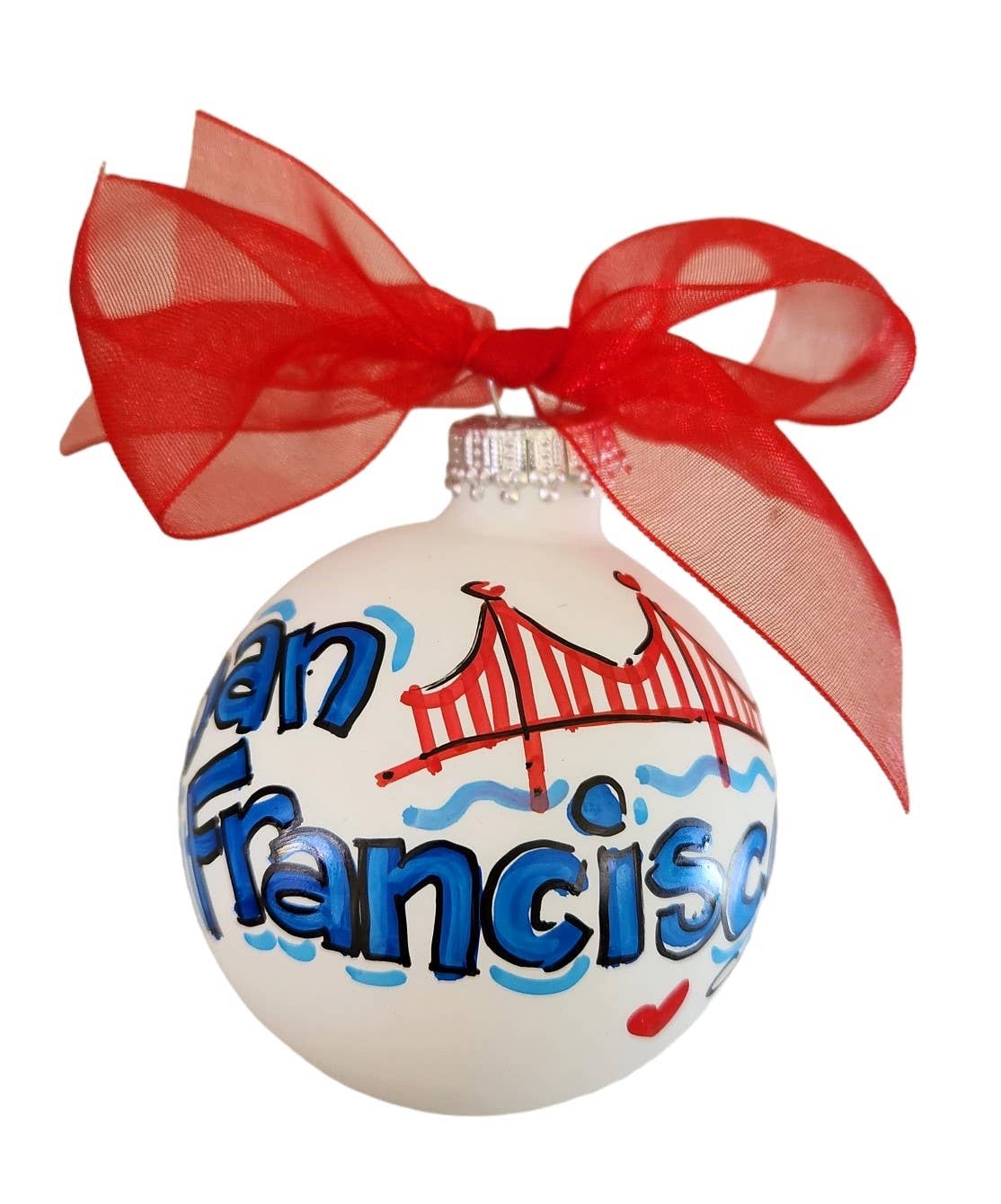 Mount Prospect Hand Painted Glass Ball Ornament