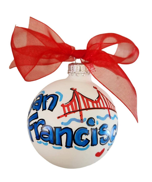 Mount Prospect Hand Painted Glass Ball Ornament