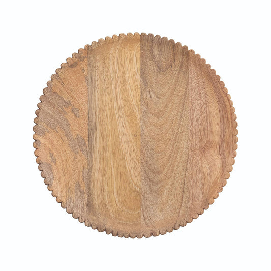 Mango Wood Scalloped Serving Tray