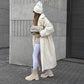 Lapel Plush Fleece Trench Coat