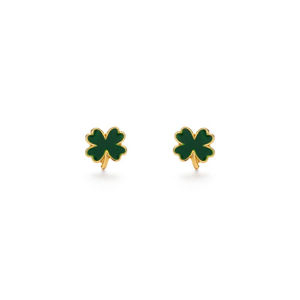 Lucky 4 Leaf Clover Studs
