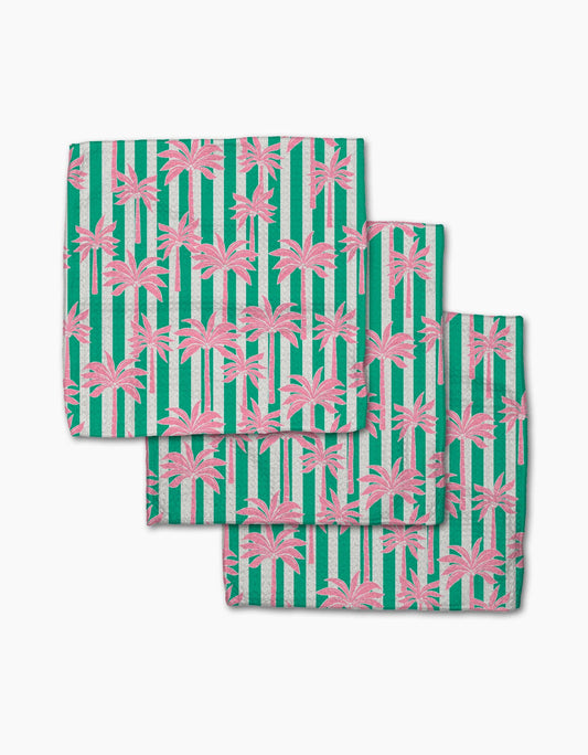 Geometry Palm Tree Stripe Dishcloth Set