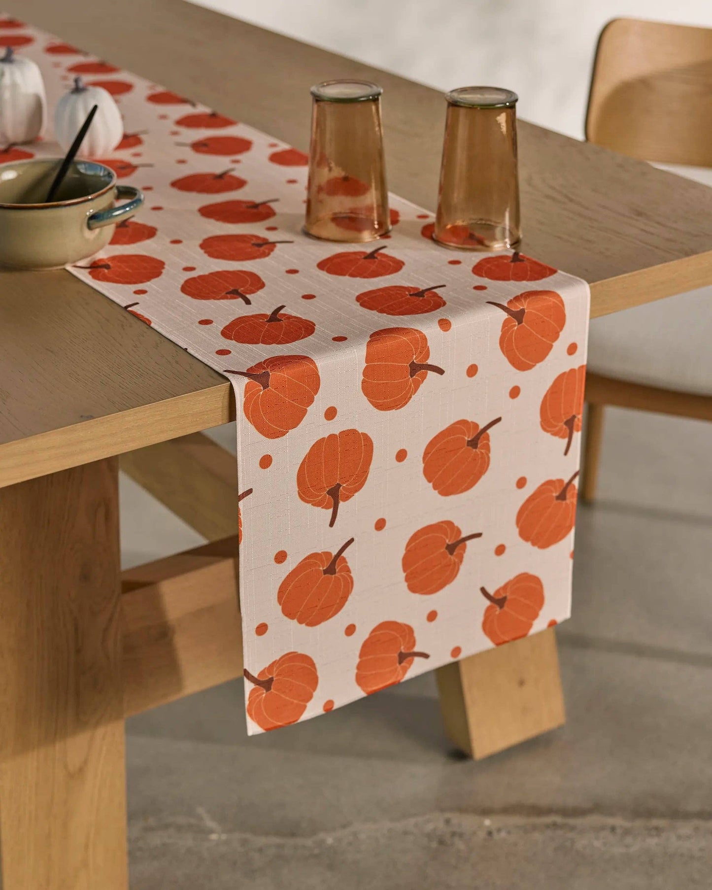 Geometry Pumpkin Polka Table Runner