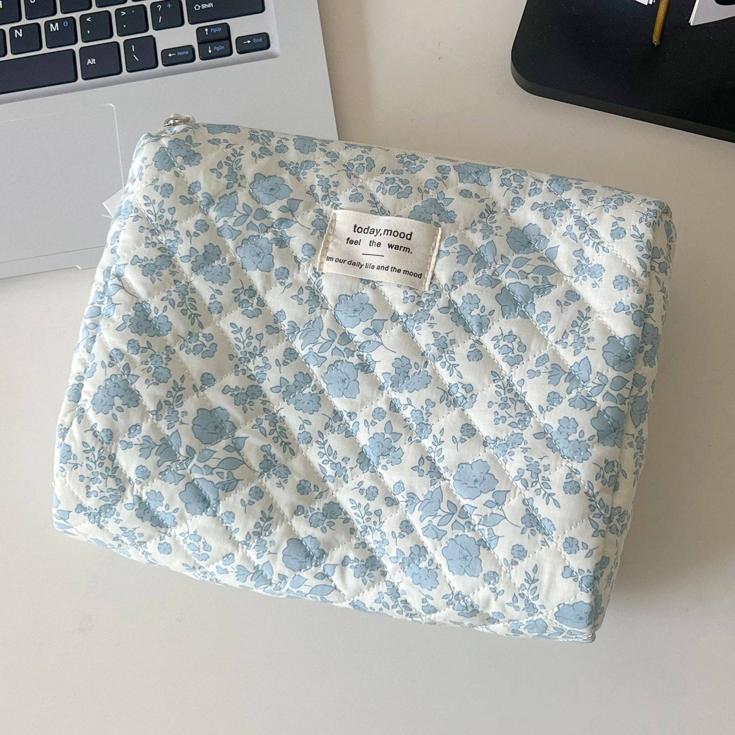 Blue Flower Cosmetic Bag
