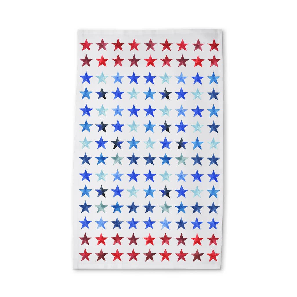 Red & Blue Stars Tea Towel
