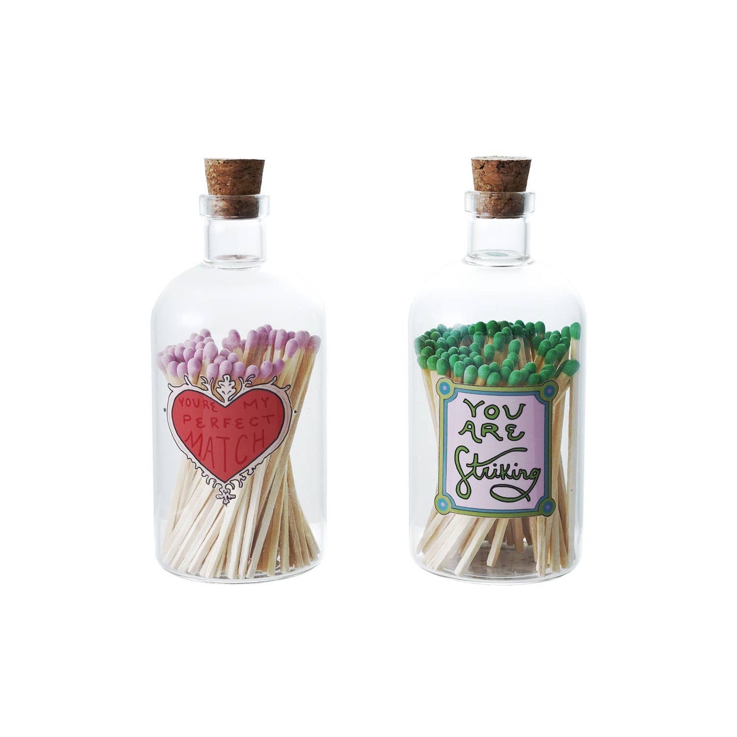 Witty Glass Jar Match Holder