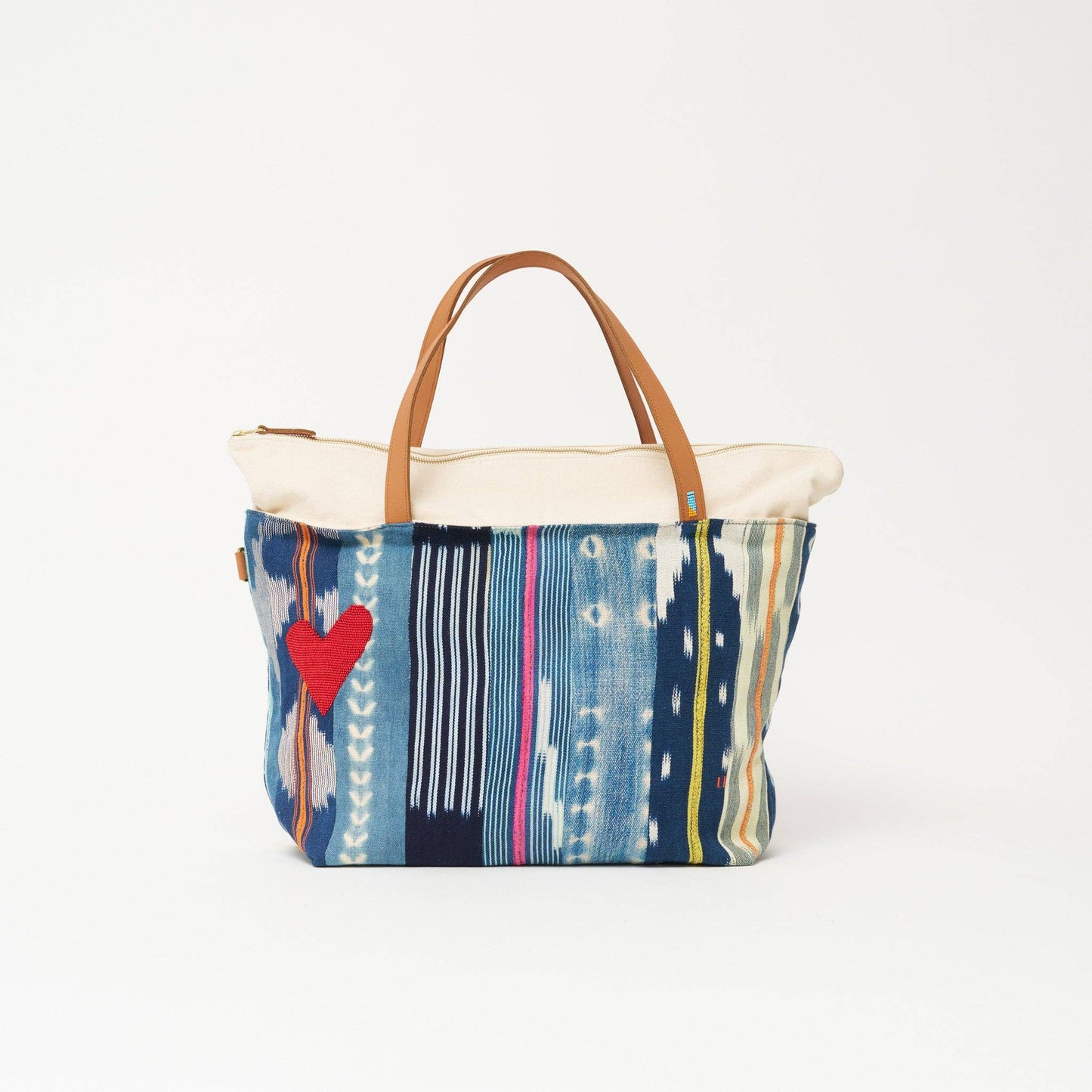Baule Adventure Tote with Red Beaded Heart