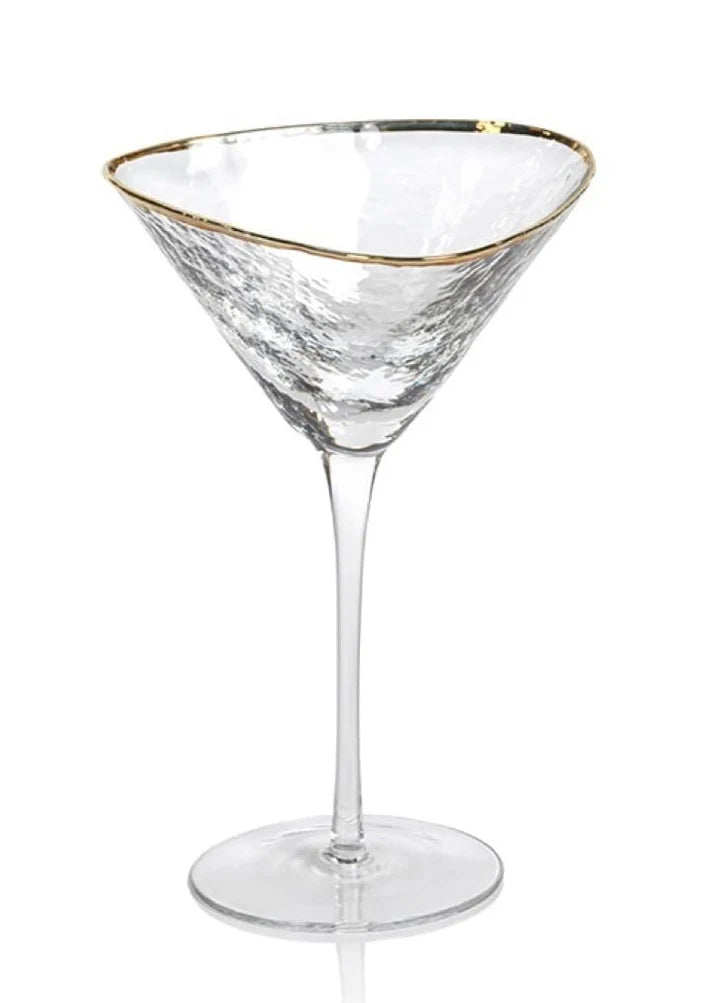 Hammered Triangular Martini Glass