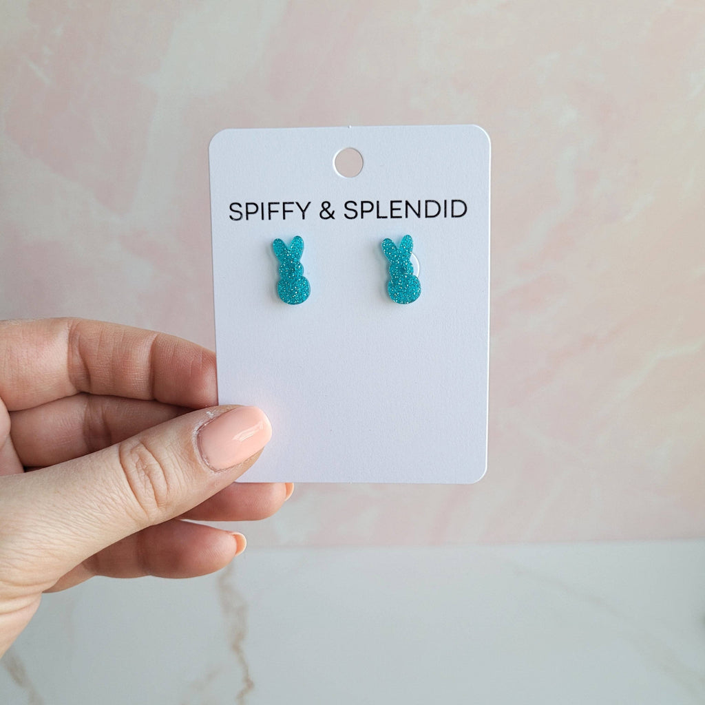 Glitter Bunny Studs