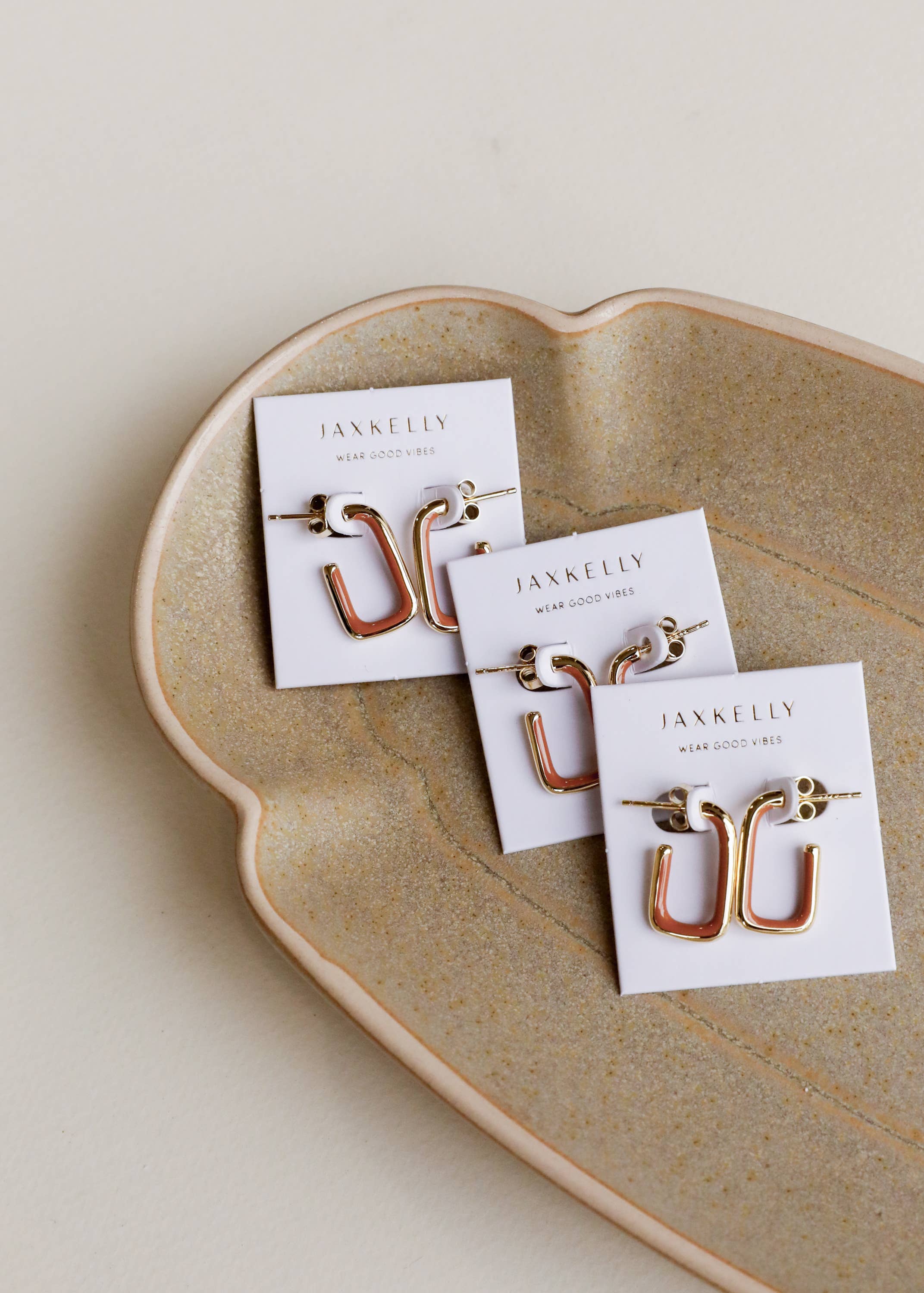Rectangle Gold Hoop Earrings