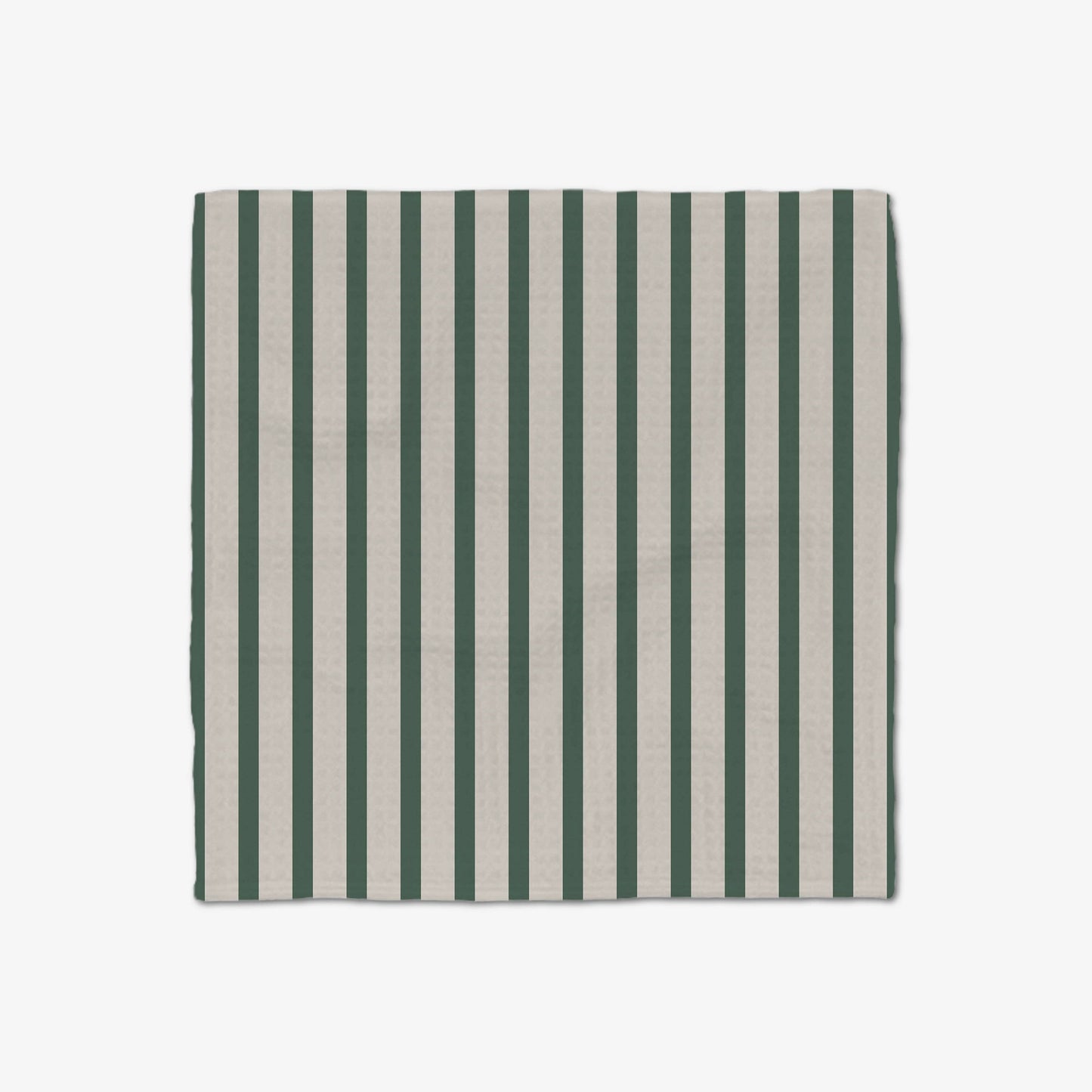 Deep Green Stripes Luxe Washcloth Set