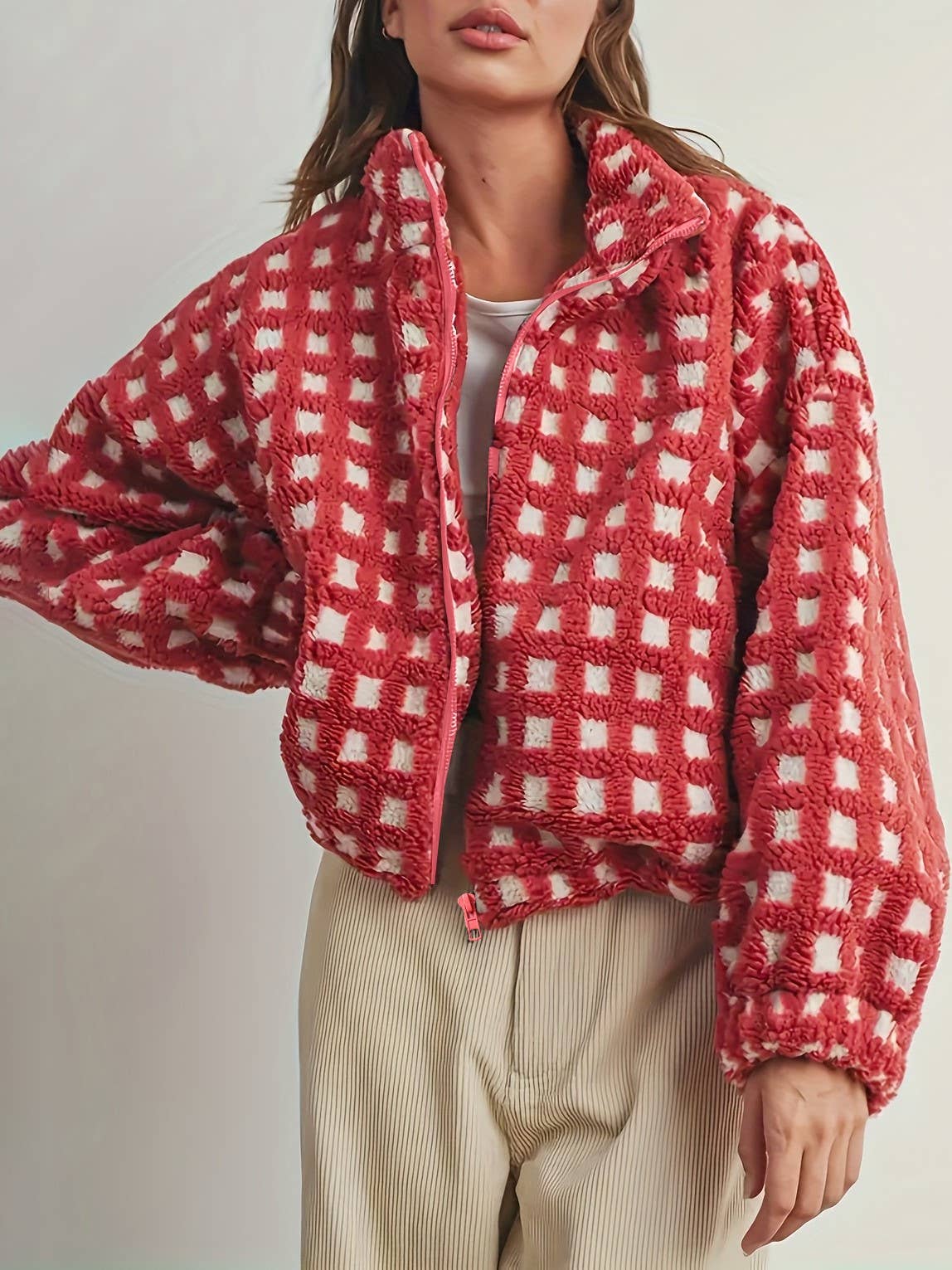 Checkered Sherpa Fleece