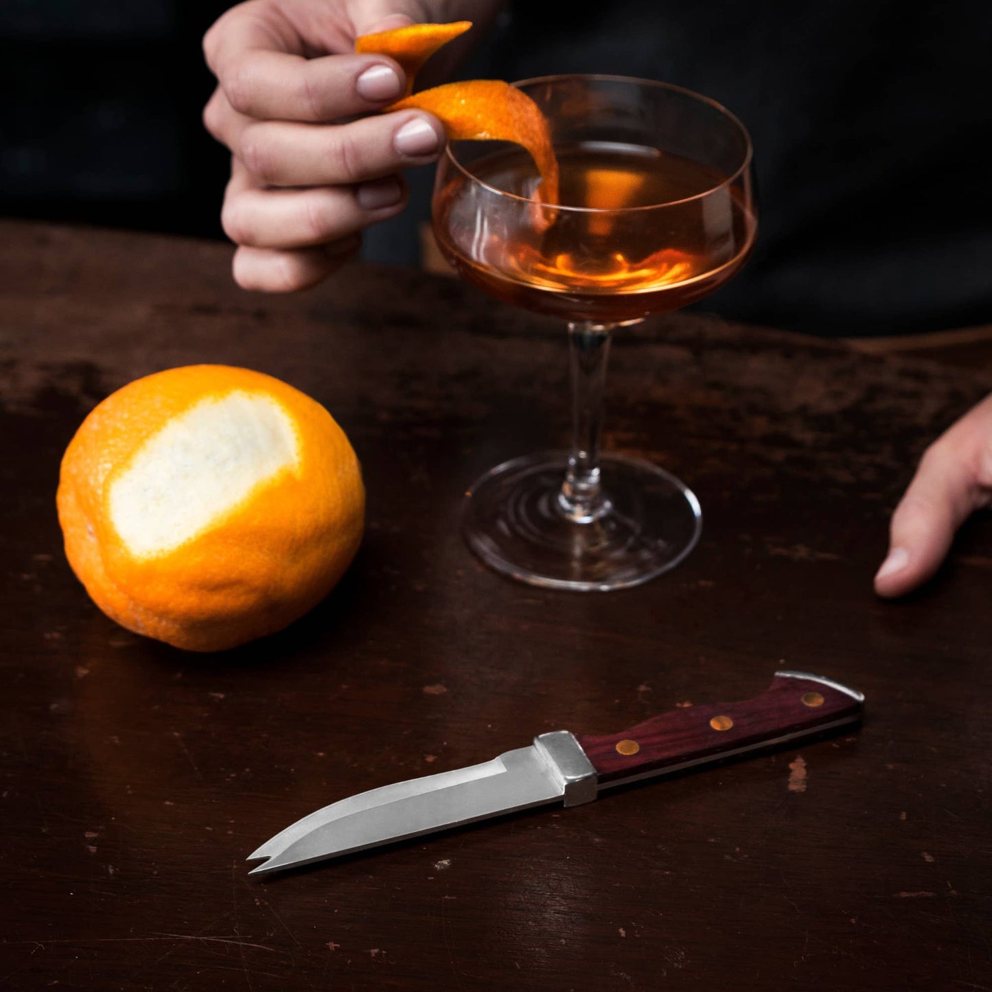 Viski Professional Double Tipped Acacia Bartender Knife