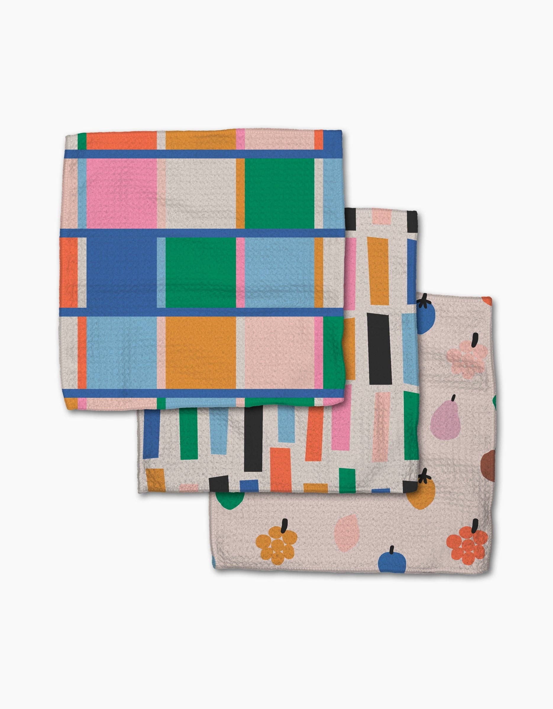Geometry Fruit Basket Dishcloth Set