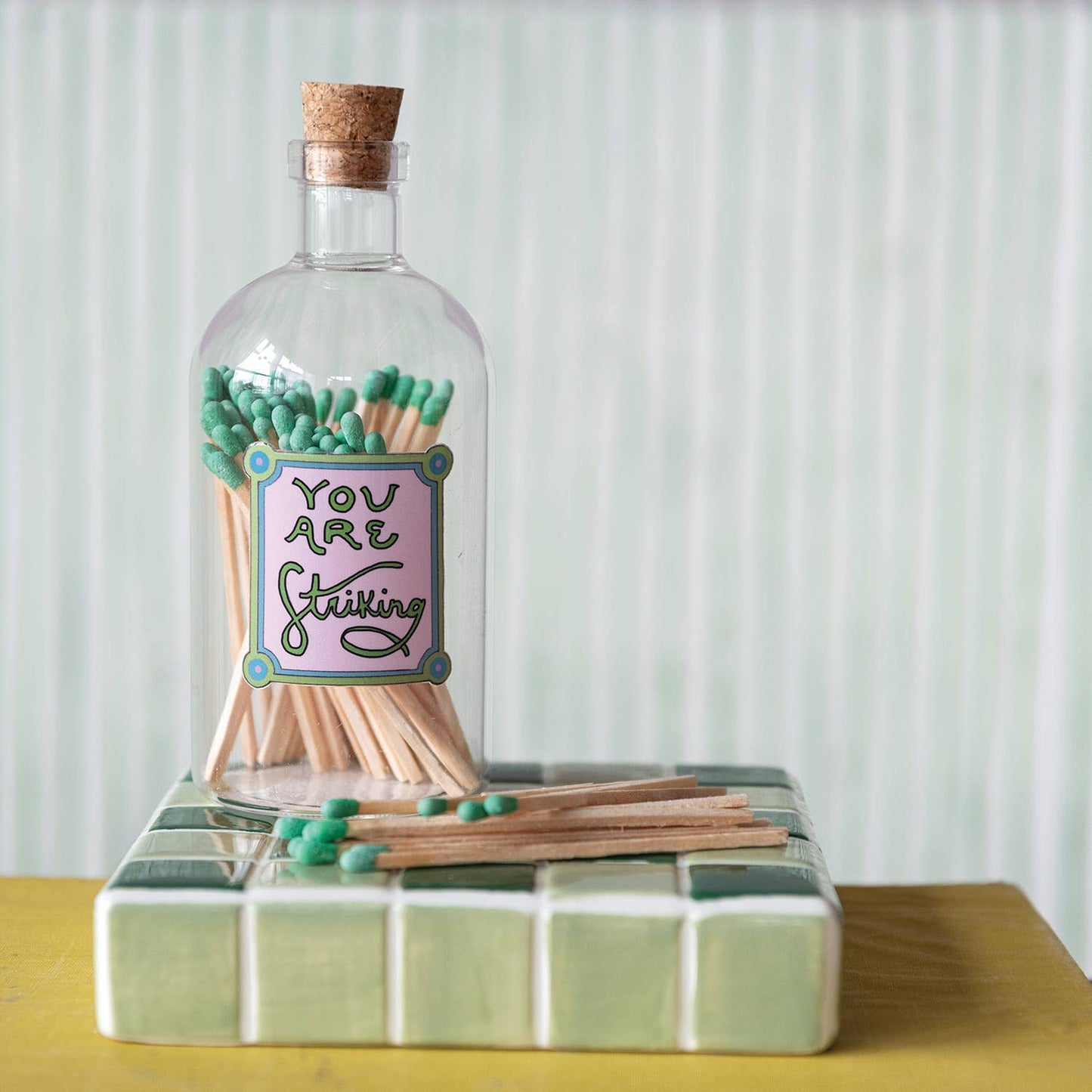 Witty Glass Jar Match Holder