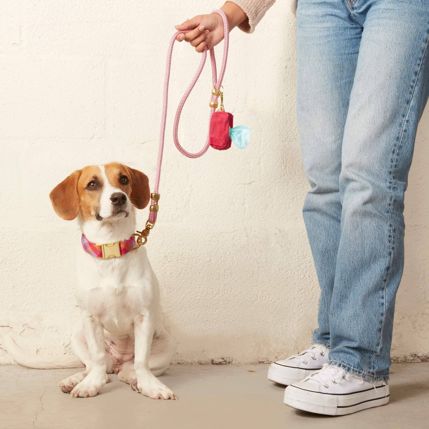 Hot Pink Waxed Canvas Poop Bag Dispenser