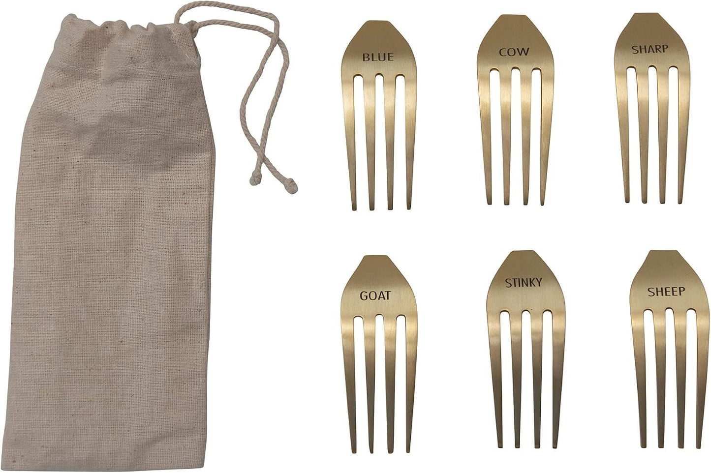 Set of 6 Fork Cheese Markers