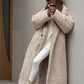 Lapel Plush Fleece Trench Coat