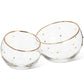 Angled Bowl with Gold Dots