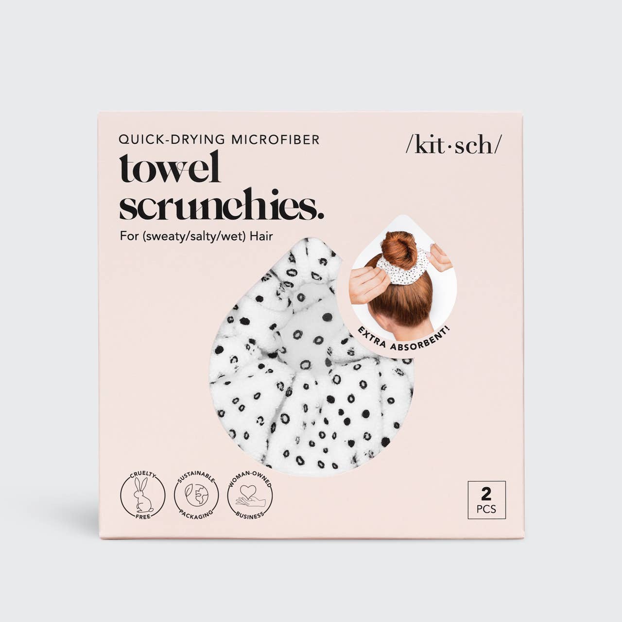 Towel Scrunchie 2 Pack - Micro Dot