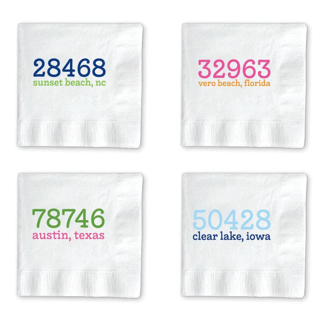 Zip Code Cocktail Napkins