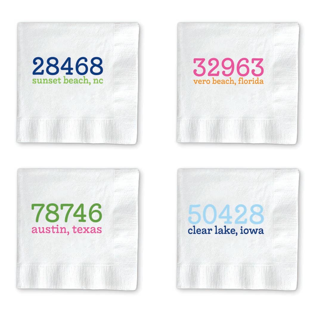 Zip Code Cocktail Napkins