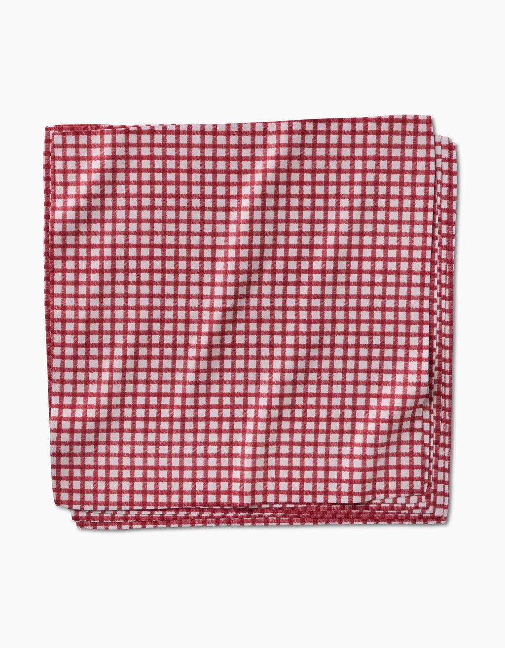 Geometry Fireside Plaid Red Dinner Napkin Set