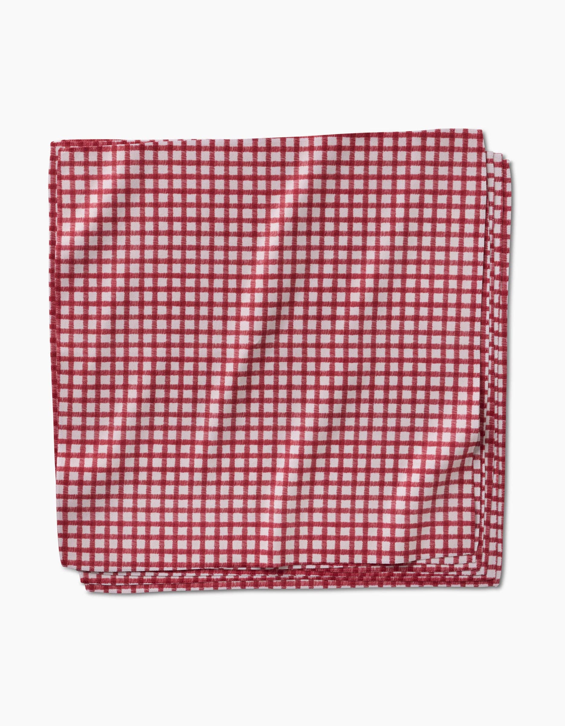 Geometry Fireside Plaid Red Dinner Napkin Set