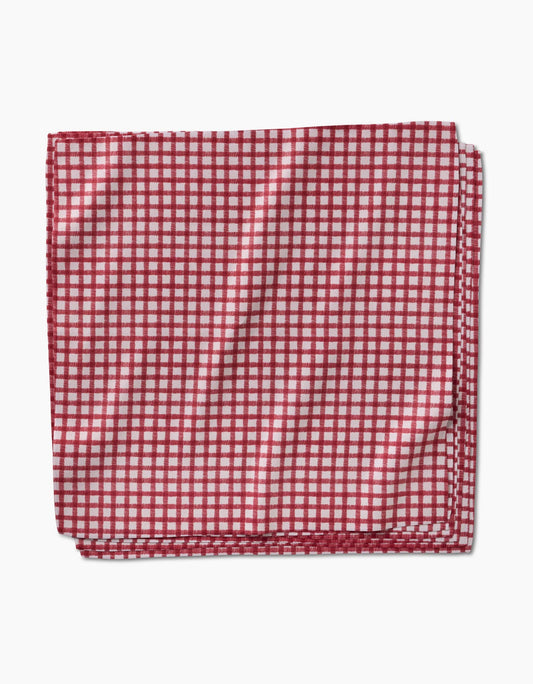 Geometry Fireside Plaid Red Dinner Napkin Set