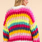 Multi Color Chunky Knit Sweater