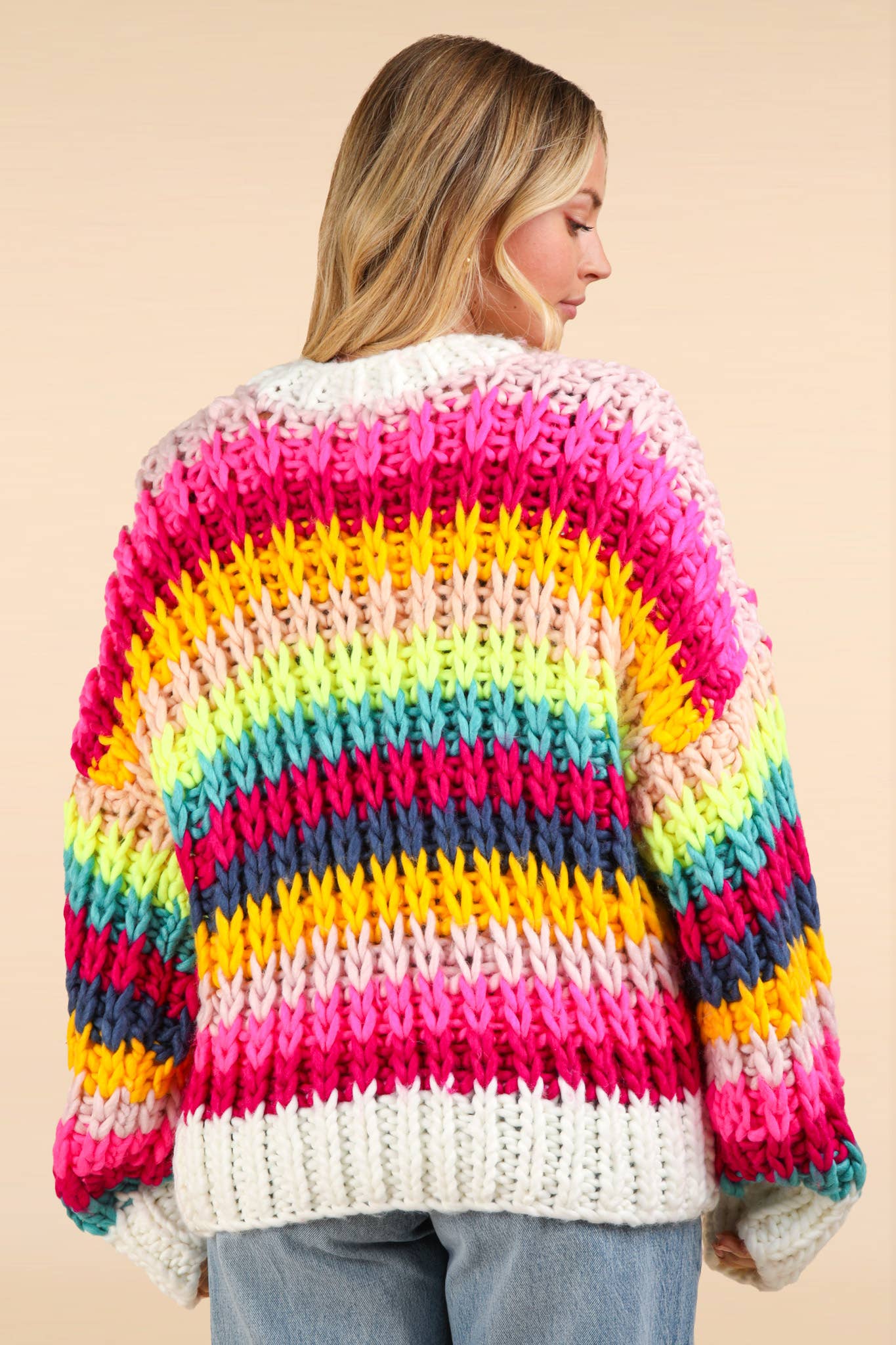 Multi Color Chunky Knit Sweater