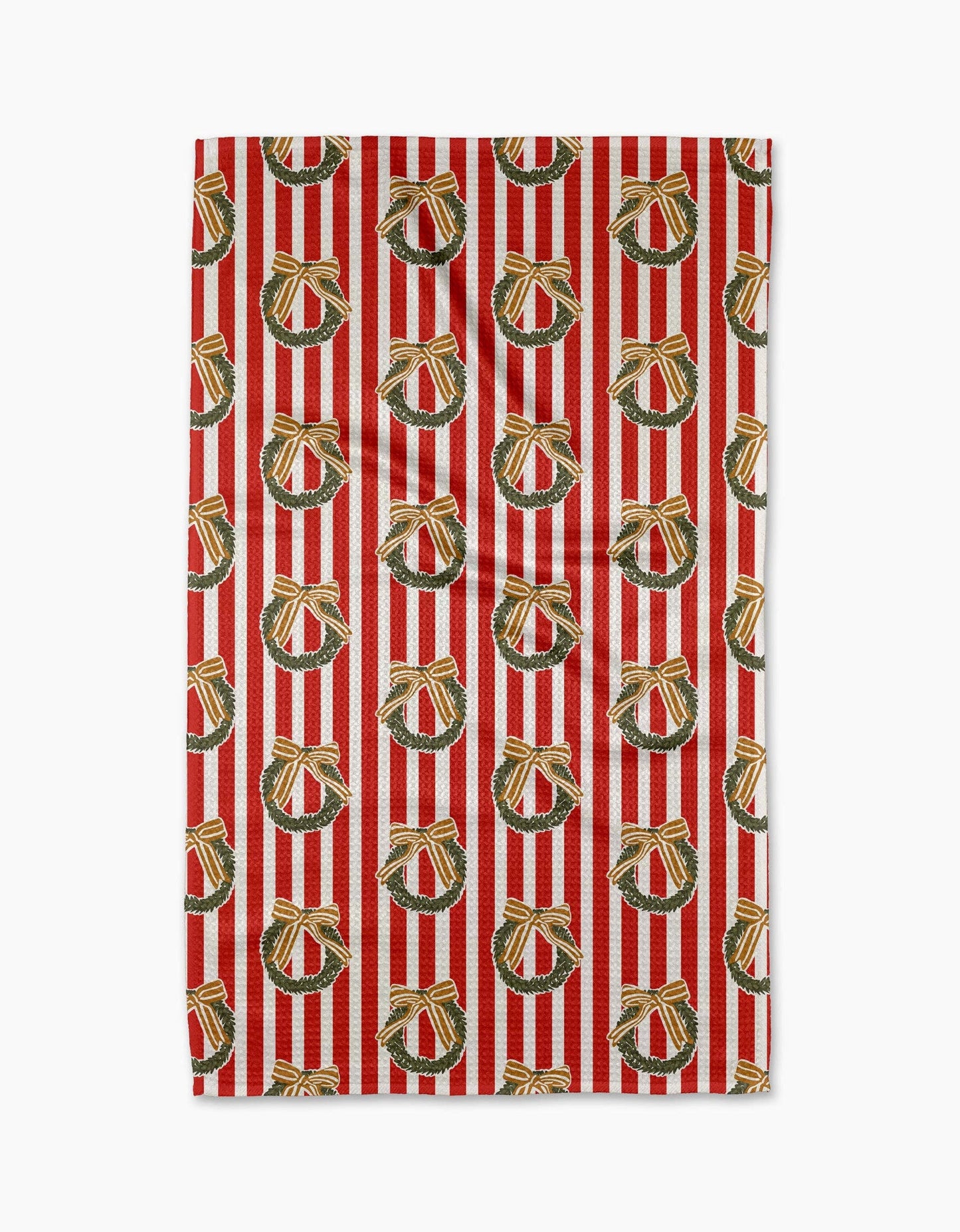 Geometry Red Wreaths Tea Towel
