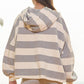 Striped Fleece Sweatshirt Hoodie