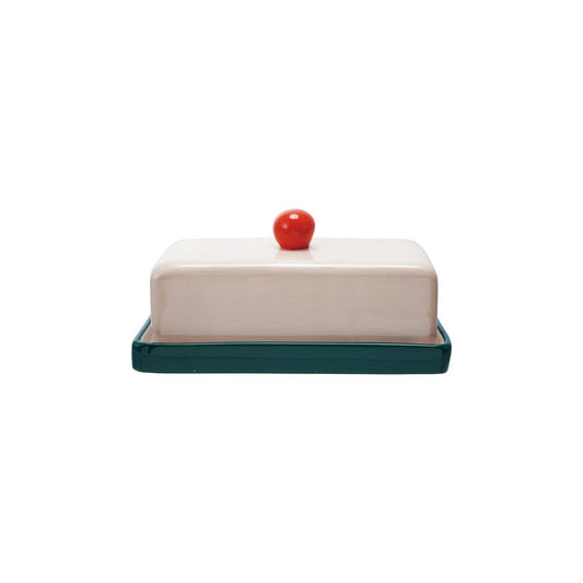 Hand Painted Darling Stoneware Butter Dish