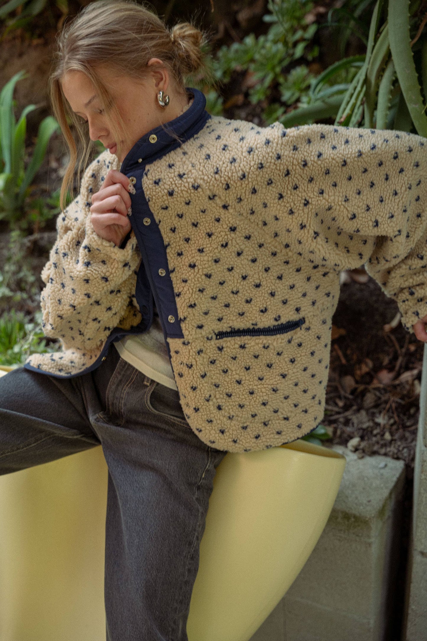 Cappuccino Dot Sherpa Jacket