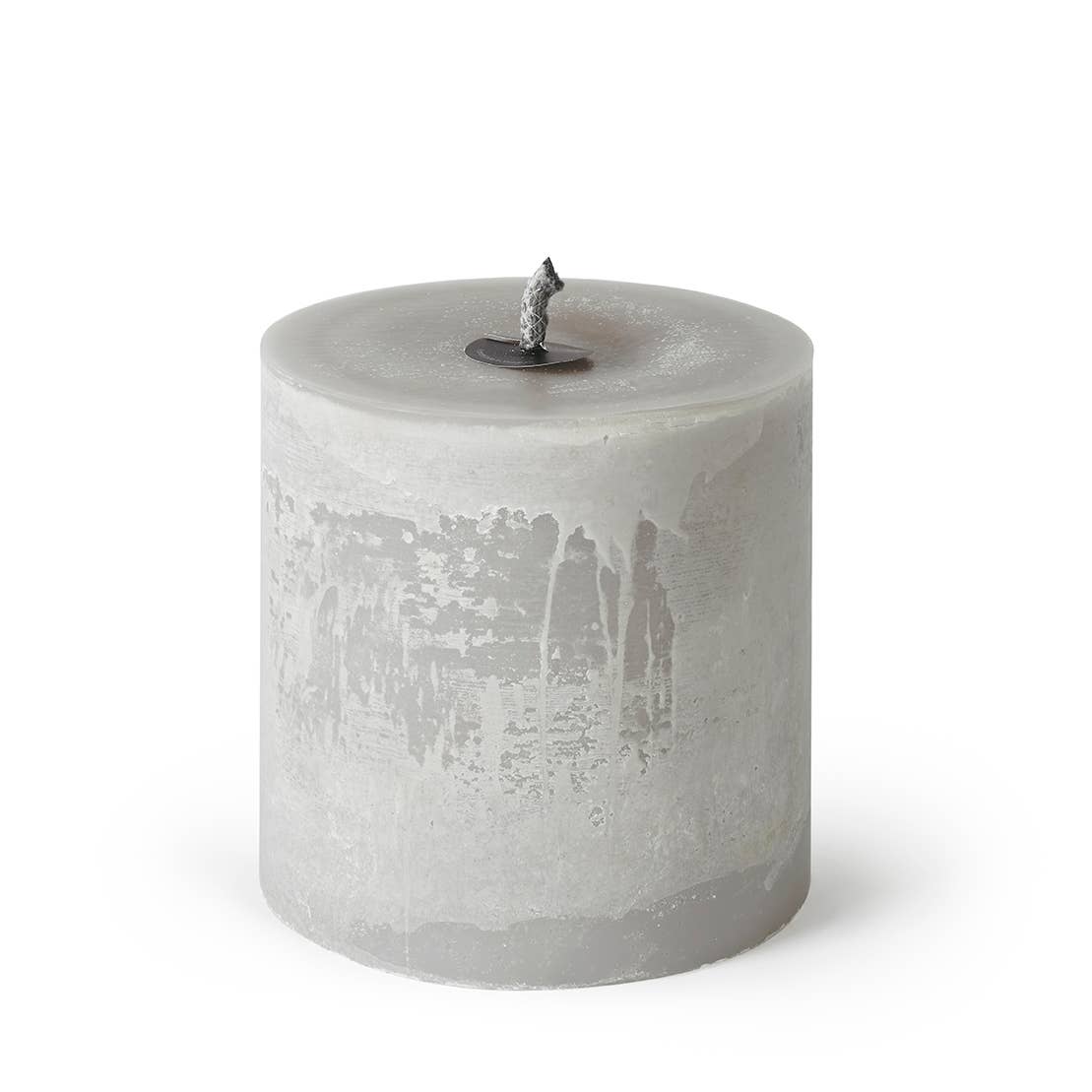 Grey Linen Outdoor Large Candle With Gold Tray