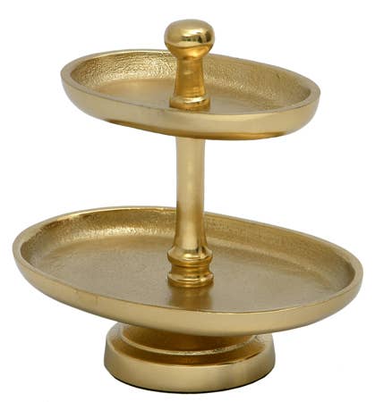 Gold 2-Tier Jewelry Stand