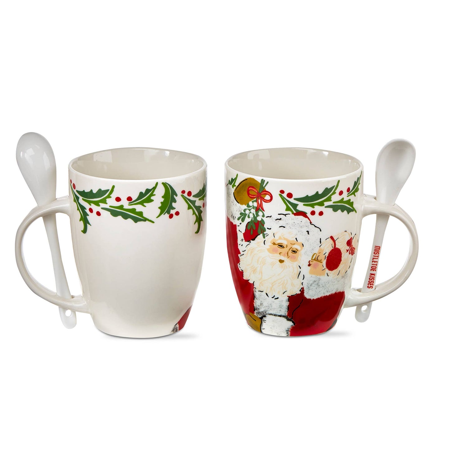 Mistletoe Vintage Santa Mug + Spoon