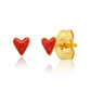 Mini Red Enamel Heart Studs