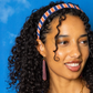 Navy & Orange Tassel Seed Bead Earrings