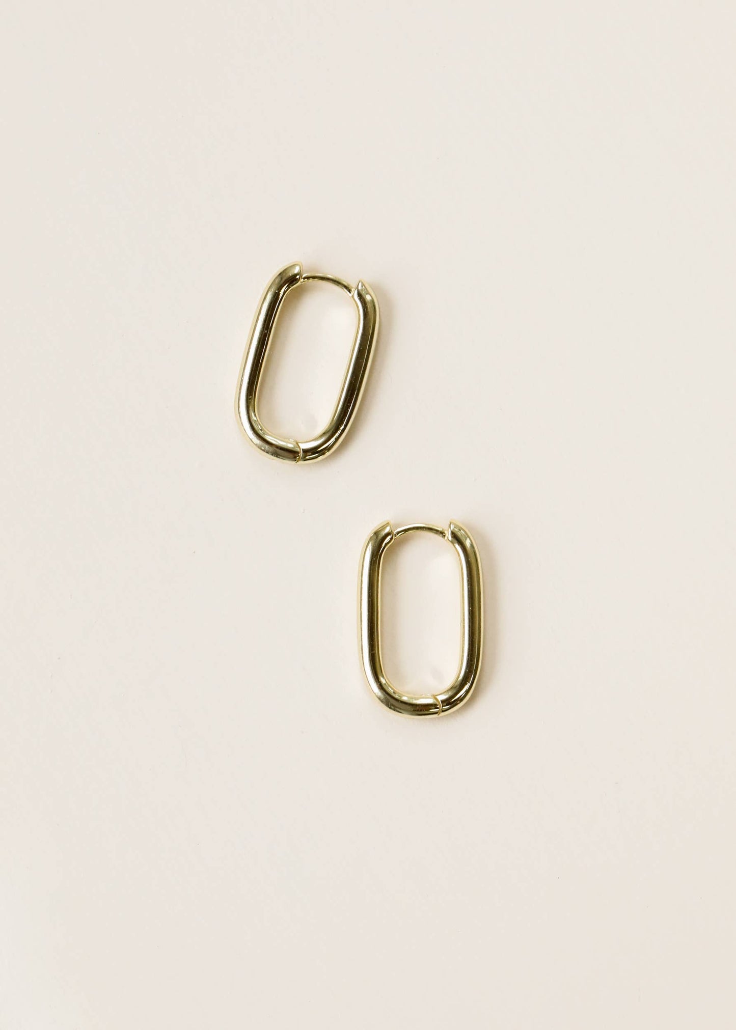 Gold Rectangular Hoop Earring