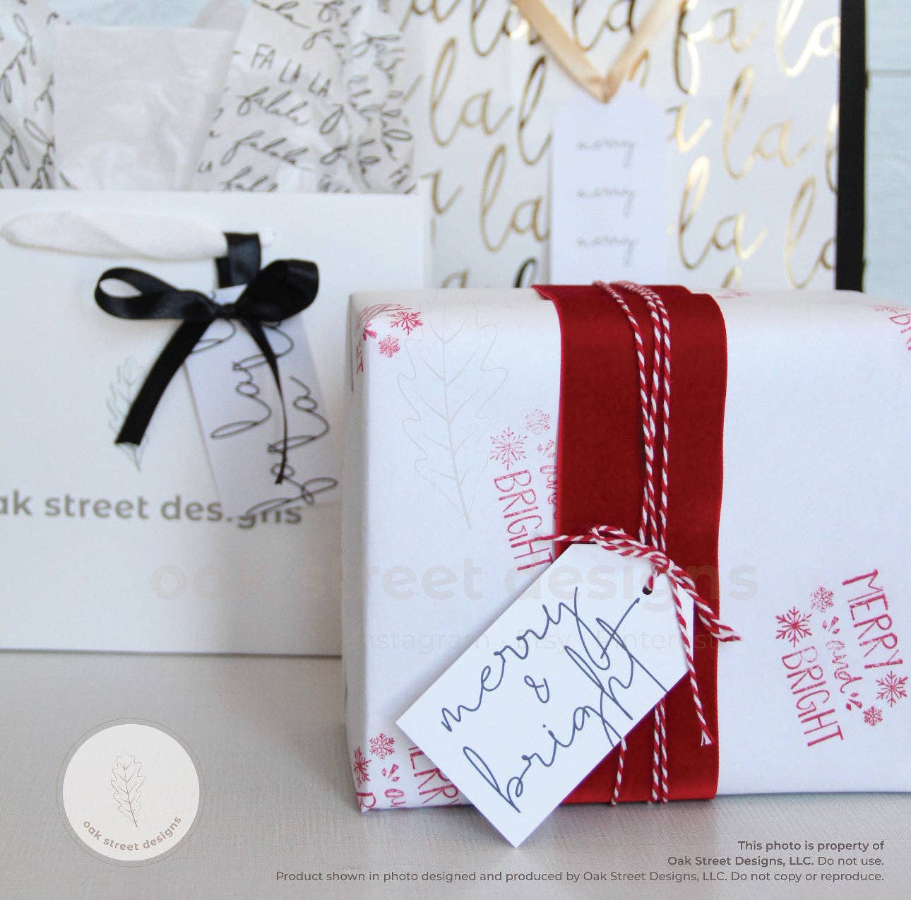 Black + White Christmas Tags
