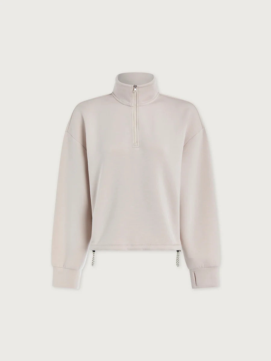 Sian Cropped Half-Zip Sweat