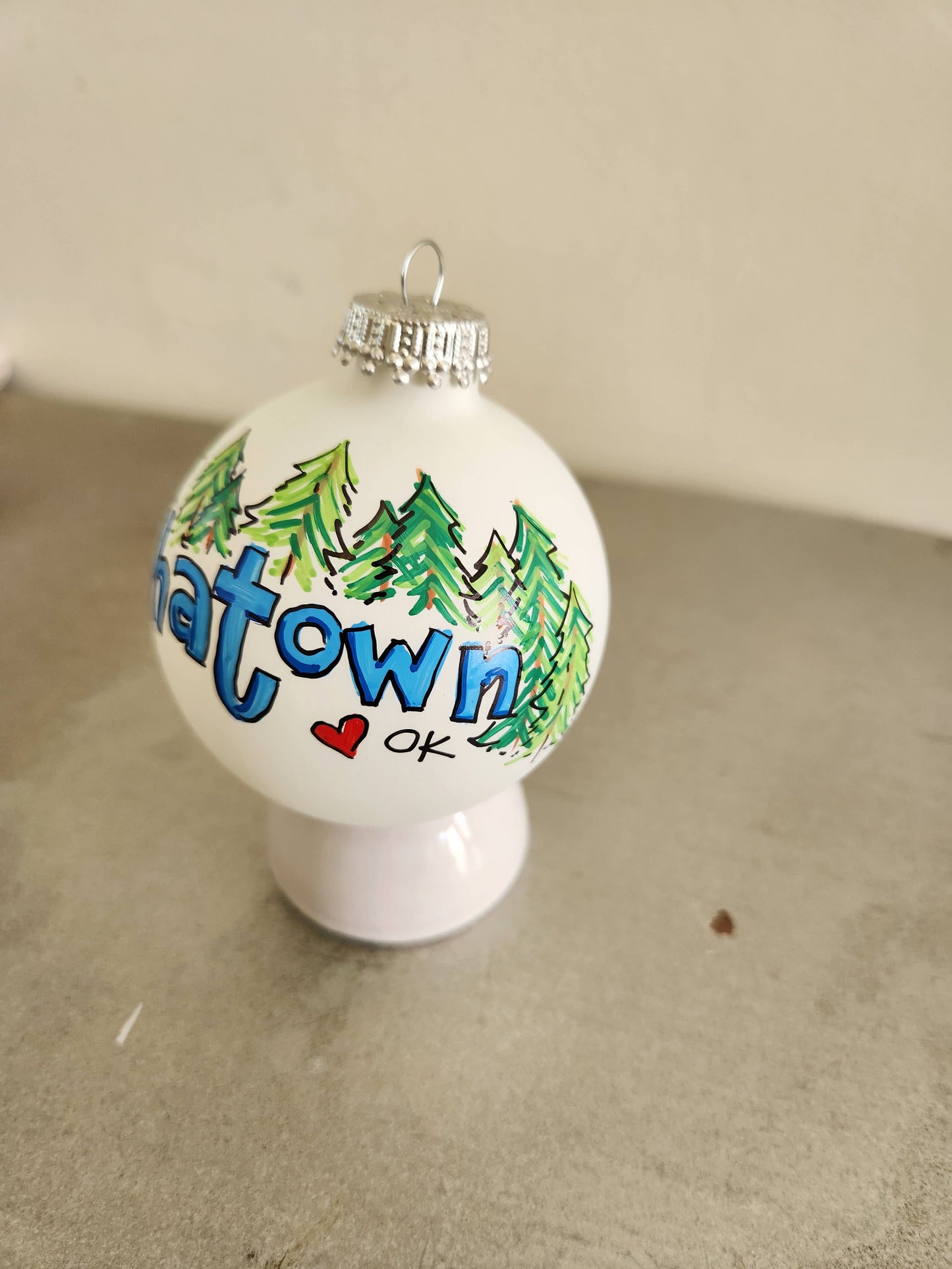 Mount Prospect Hand Painted Glass Ball Ornament