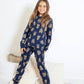 Kids Navy Cockapoo Print Long Pajama Set