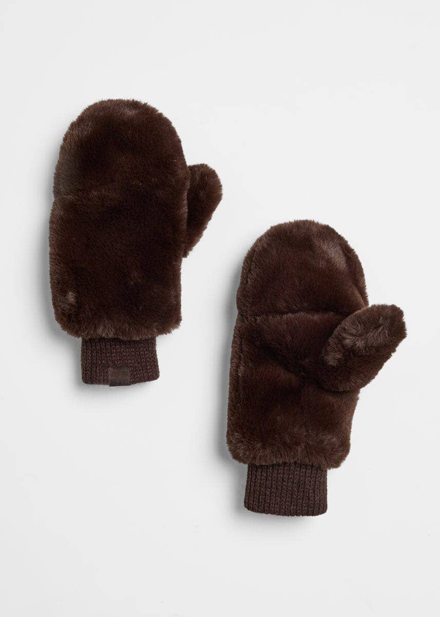 Mad Hatter Faux-Fur Mittens