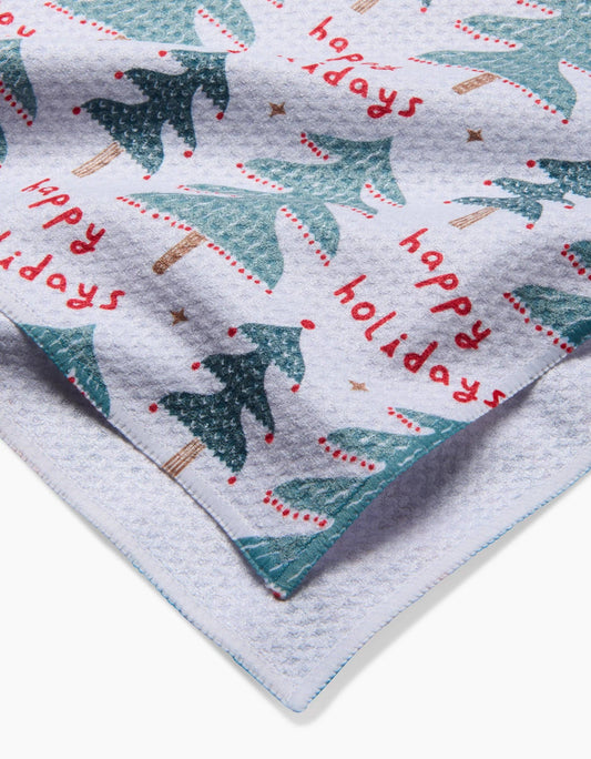 Geometry Berry Happy Holidays Luxe Hand Towel