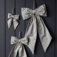 Striped Charcoal & Gold Fabric Bow