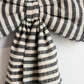 Striped Charcoal & Gold Fabric Bow
